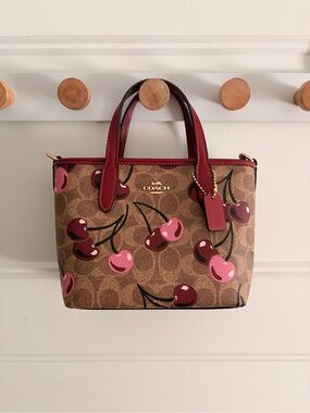 Coach Mini City Tote Cherry Print